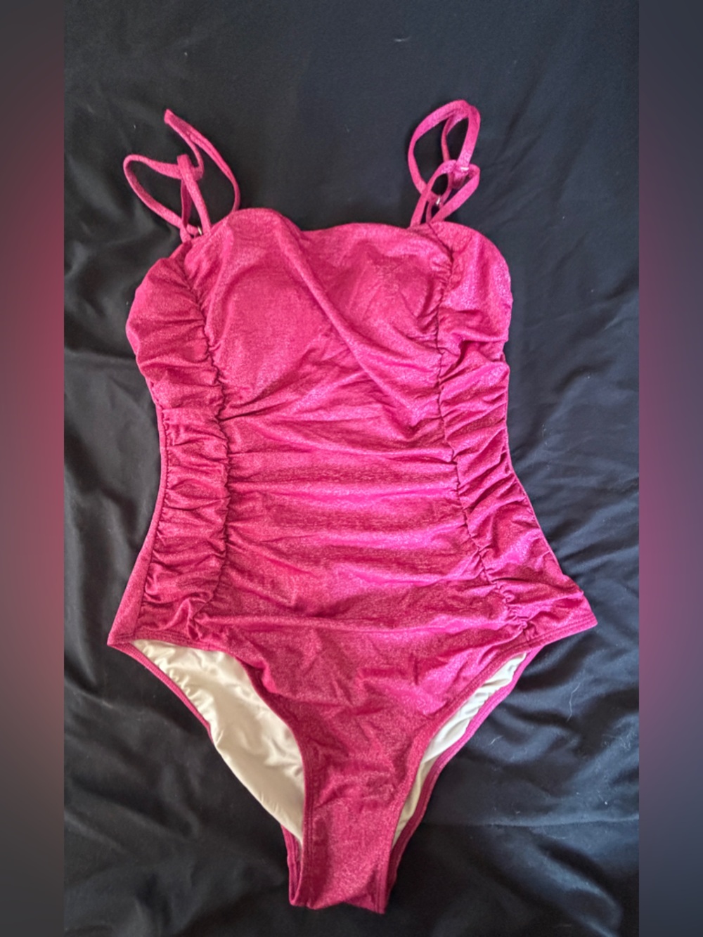 CupShe Pink Ruched One-Piece Swimsuit Women’s Sz Medium NEW w Tags